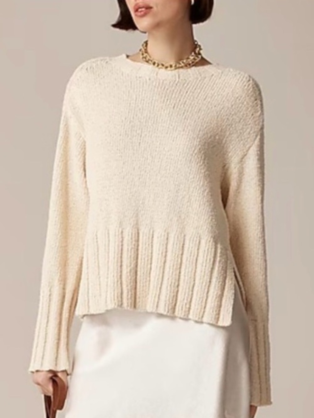 J Crew Chunky Marina Rib Knit Pullover Sweater Oversized NWT XXS #2192
